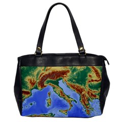 Italy Alpine Alpine Region Map Oversize Office Handbag by Wegoenart