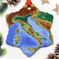 Italy Alpine Alpine Region Map Ornament (snowflake) by Wegoenart