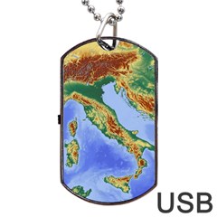 Italy Alpine Alpine Region Map Dog Tag Usb Flash (one Side) by Wegoenart