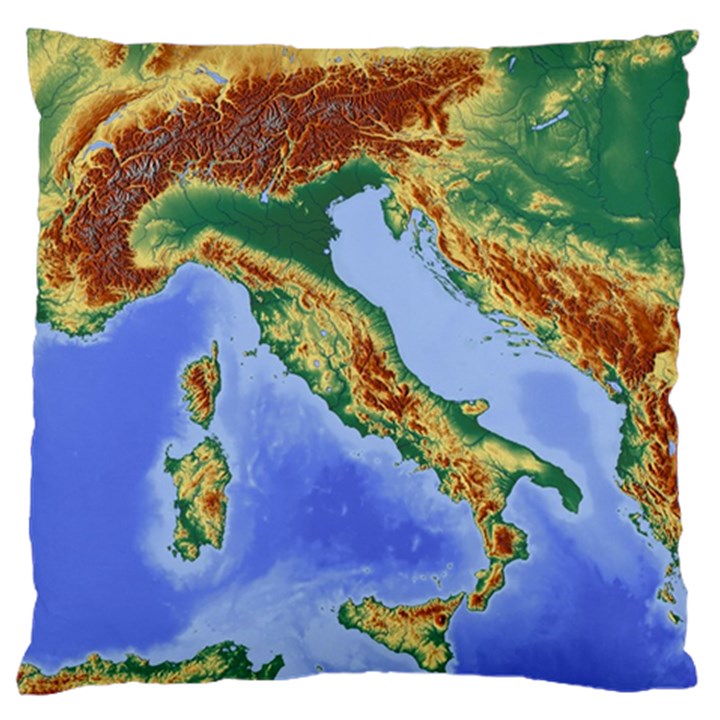 Italy Alpine Alpine Region Map Large Cushion Case (One Side)