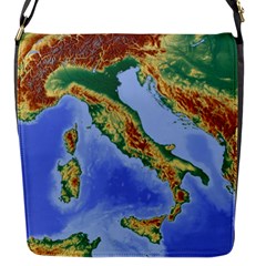 Italy Alpine Alpine Region Map Flap Closure Messenger Bag (s) by Wegoenart