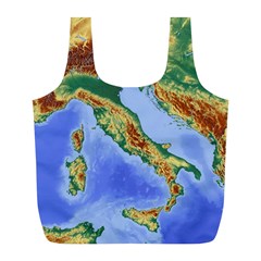 Italy Alpine Alpine Region Map Full Print Recycle Bag (l) by Wegoenart