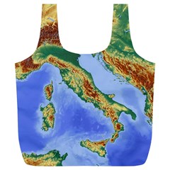 Italy Alpine Alpine Region Map Full Print Recycle Bag (xl) by Wegoenart