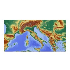 Italy Alpine Alpine Region Map Satin Wrap by Wegoenart