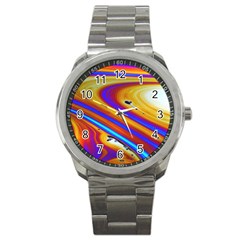 Soap Bubble Color Colorful Sport Metal Watch by Wegoenart