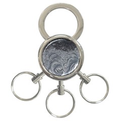 Abstract Ice Frost Crystals Frozen 3-ring Key Chains by Wegoenart