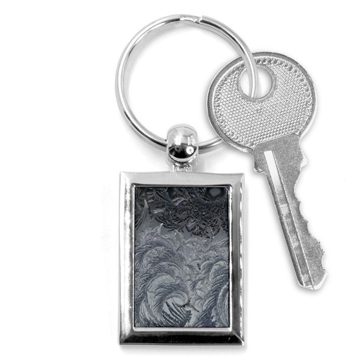 Abstract Ice Frost Crystals Frozen Key Chains (Rectangle) 