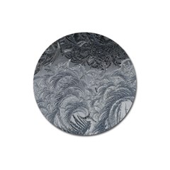 Abstract Ice Frost Crystals Frozen Magnet 3  (round) by Wegoenart