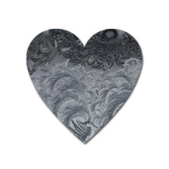 Abstract Ice Frost Crystals Frozen Heart Magnet by Wegoenart