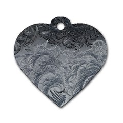 Abstract Ice Frost Crystals Frozen Dog Tag Heart (two Sides) by Wegoenart