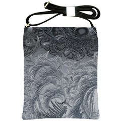 Abstract Ice Frost Crystals Frozen Shoulder Sling Bag by Wegoenart