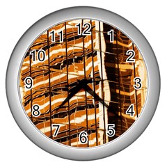 Abstract Architecture Background Wall Clock (silver) by Wegoenart