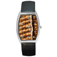 Abstract Architecture Background Barrel Style Metal Watch by Wegoenart