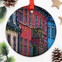 Lichterkette Christmas Decorations Ornament (round) by Wegoenart