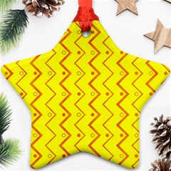 Yellow Background Abstract Star Ornament (two Sides) by Wegoenart