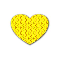 Yellow Background Abstract Heart Coaster (4 Pack)  by Wegoenart