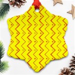 Yellow Background Abstract Snowflake Ornament (Two Sides) Front