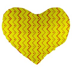 Yellow Background Abstract Large 19  Premium Flano Heart Shape Cushions by Wegoenart