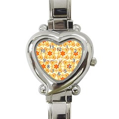 Background Floral Forms Flower Heart Italian Charm Watch by Wegoenart