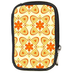 Background Floral Forms Flower Compact Camera Leather Case by Wegoenart