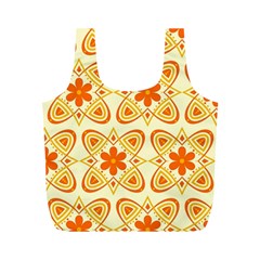 Background Floral Forms Flower Full Print Recycle Bag (m) by Wegoenart