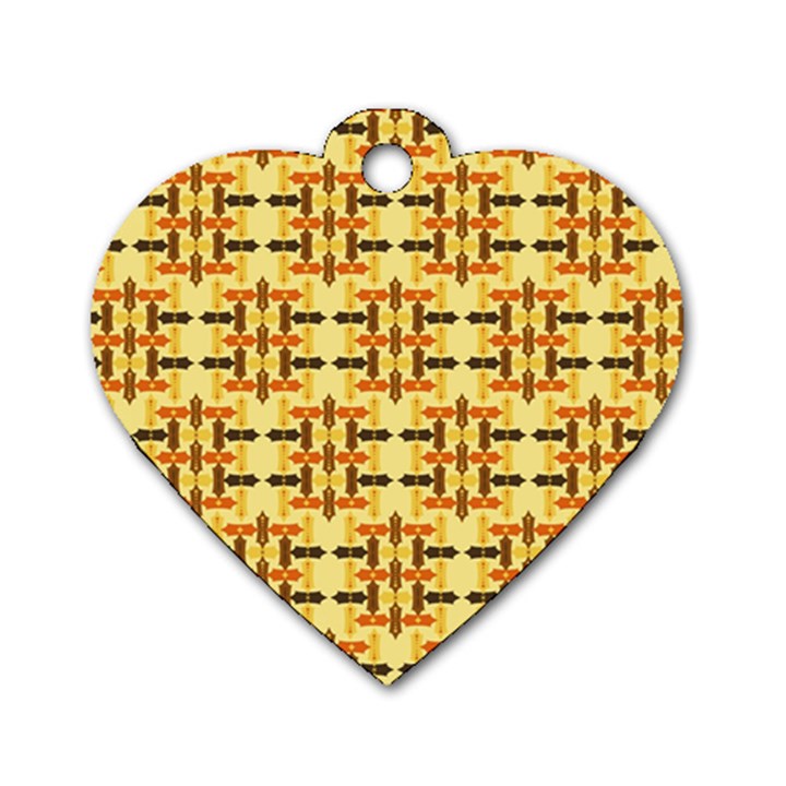 Abstract Background Vintage Dog Tag Heart (One Side)