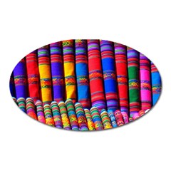 Substances Colorful Towels Scarf Oval Magnet by Wegoenart