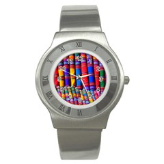 Substances Colorful Towels Scarf Stainless Steel Watch by Wegoenart