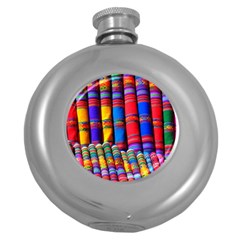 Substances Colorful Towels Scarf Round Hip Flask (5 Oz) by Wegoenart