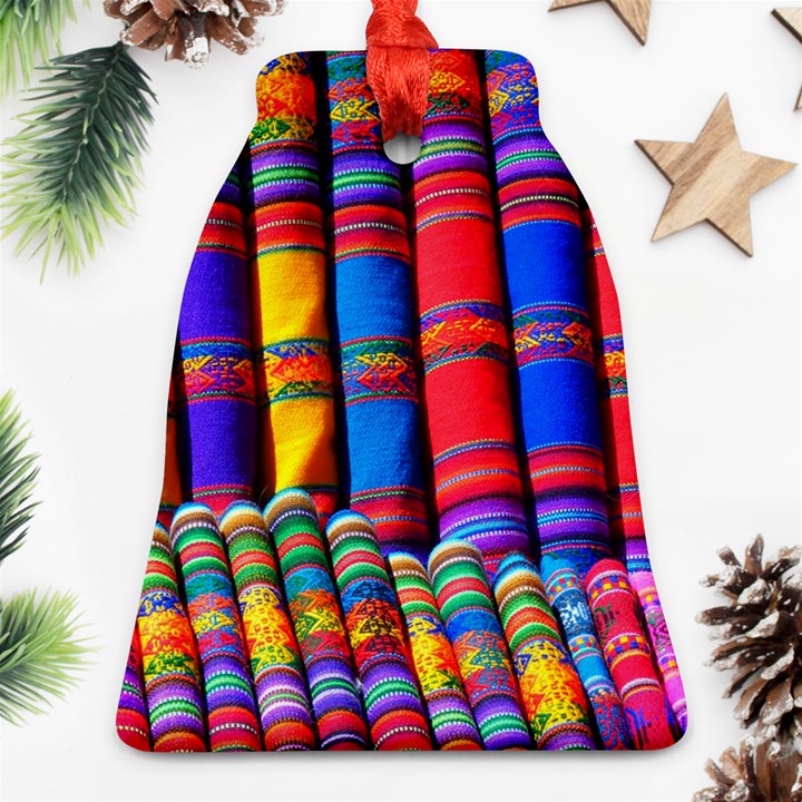 Substances Colorful Towels Scarf Bell Ornament (Two Sides)