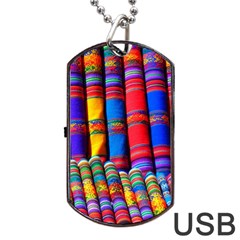 Substances Colorful Towels Scarf Dog Tag Usb Flash (one Side) by Wegoenart