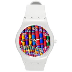 Substances Colorful Towels Scarf Round Plastic Sport Watch (m) by Wegoenart