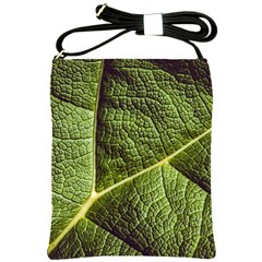 Green Leaf Giant Rhubarb Mammoth Sheet Shoulder Sling Bag by Wegoenart