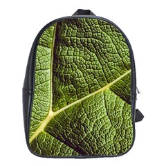 Green Leaf Giant Rhubarb Mammoth Sheet School Bag (xl) by Wegoenart