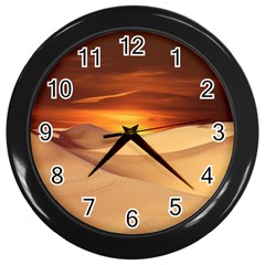 Desert Sun Landscape Sunset Dune Wall Clock (black) by Wegoenart