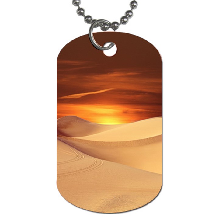 Desert Sun Landscape Sunset Dune Dog Tag (One Side)