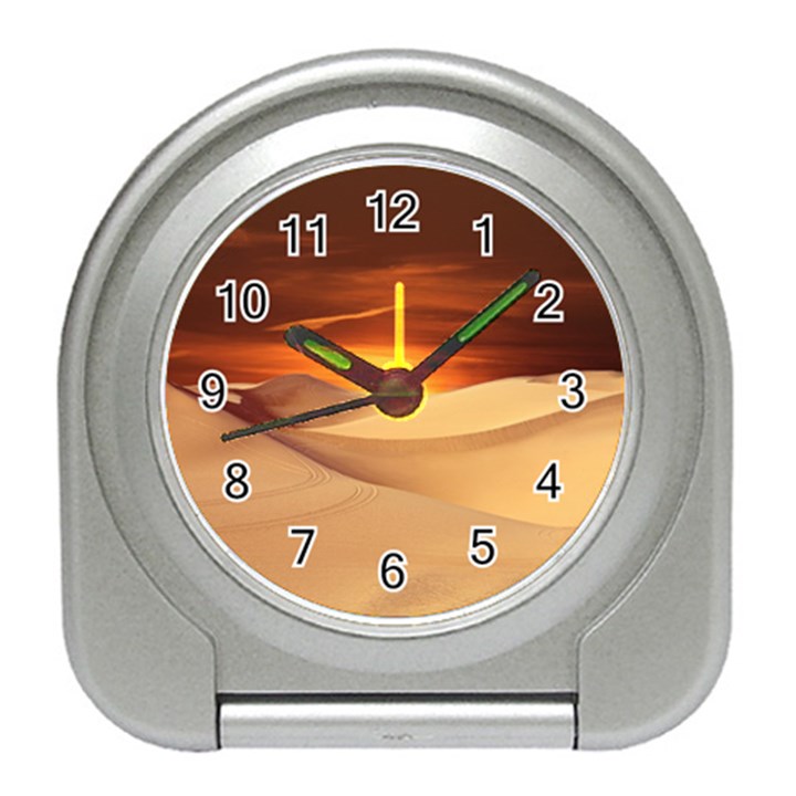 Desert Sun Landscape Sunset Dune Travel Alarm Clock