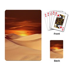 Desert Sun Landscape Sunset Dune Playing Cards Single Design by Wegoenart