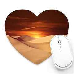 Desert Sun Landscape Sunset Dune Heart Mousepads by Wegoenart