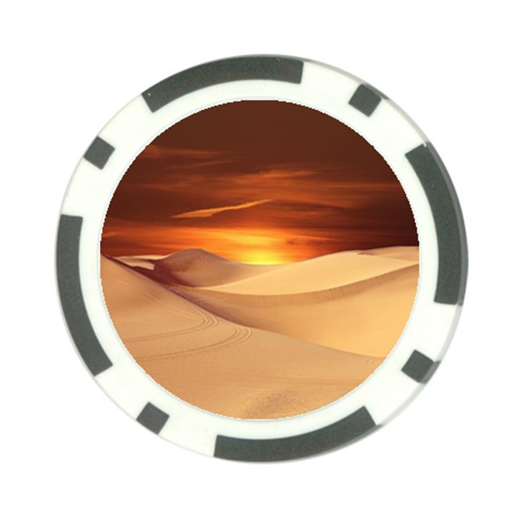 Desert Sun Landscape Sunset Dune Poker Chip Card Guard