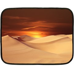 Desert Sun Landscape Sunset Dune Fleece Blanket (mini) by Wegoenart