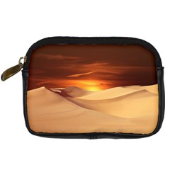 Desert Sun Landscape Sunset Dune Digital Camera Leather Case by Wegoenart