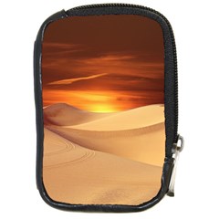 Desert Sun Landscape Sunset Dune Compact Camera Leather Case by Wegoenart