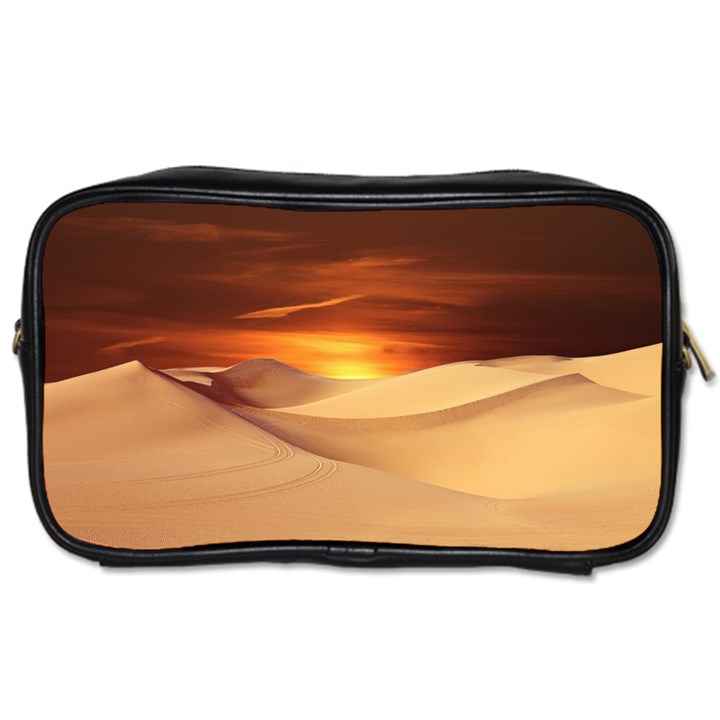 Desert Sun Landscape Sunset Dune Toiletries Bag (Two Sides)