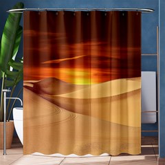 Desert Sun Landscape Sunset Dune Shower Curtain 60  X 72  (medium)  by Wegoenart