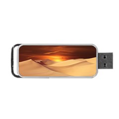 Desert Sun Landscape Sunset Dune Portable Usb Flash (one Side) by Wegoenart