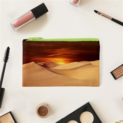 Desert Sun Landscape Sunset Dune Cosmetic Bag (xs) by Wegoenart