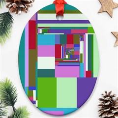 Fractal Gradient Colorful Infinity Art Ornament (oval) by Wegoenart