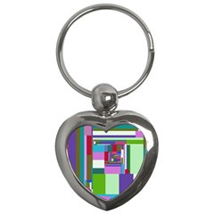 Fractal Gradient Colorful Infinity Art Key Chains (heart)  by Wegoenart