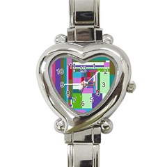 Fractal Gradient Colorful Infinity Art Heart Italian Charm Watch by Wegoenart